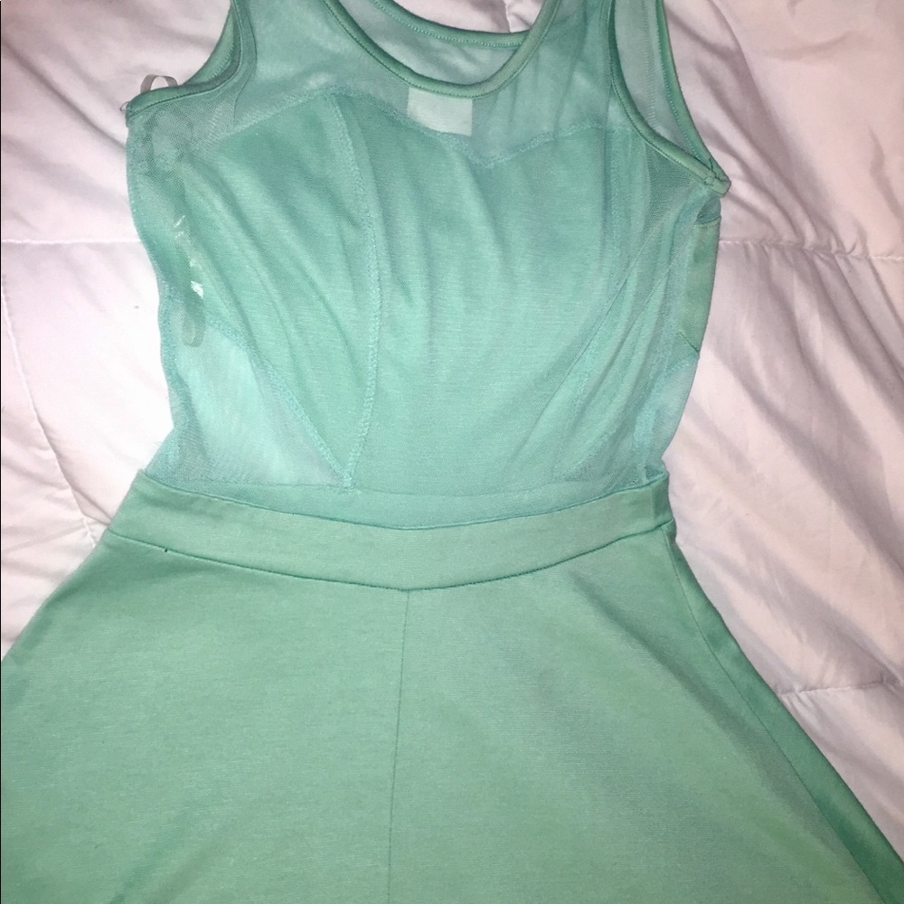 Mint Mesh Top Summer Dress - Picture 5 of 5